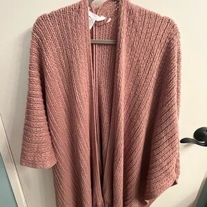 LC Lauren Conrad Pink Knit Shawl with Fringe